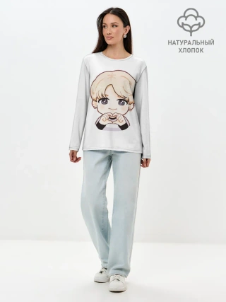 Лонгслив женский. Хлопок / BTS