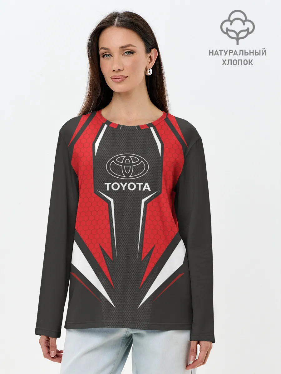 Лонгслив женский. Хлопок / Toyota Driver team Red