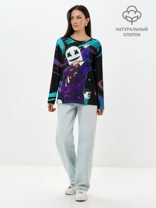 Лонгслив женский. Хлопок / MARSHMELLO | COSMO DJ