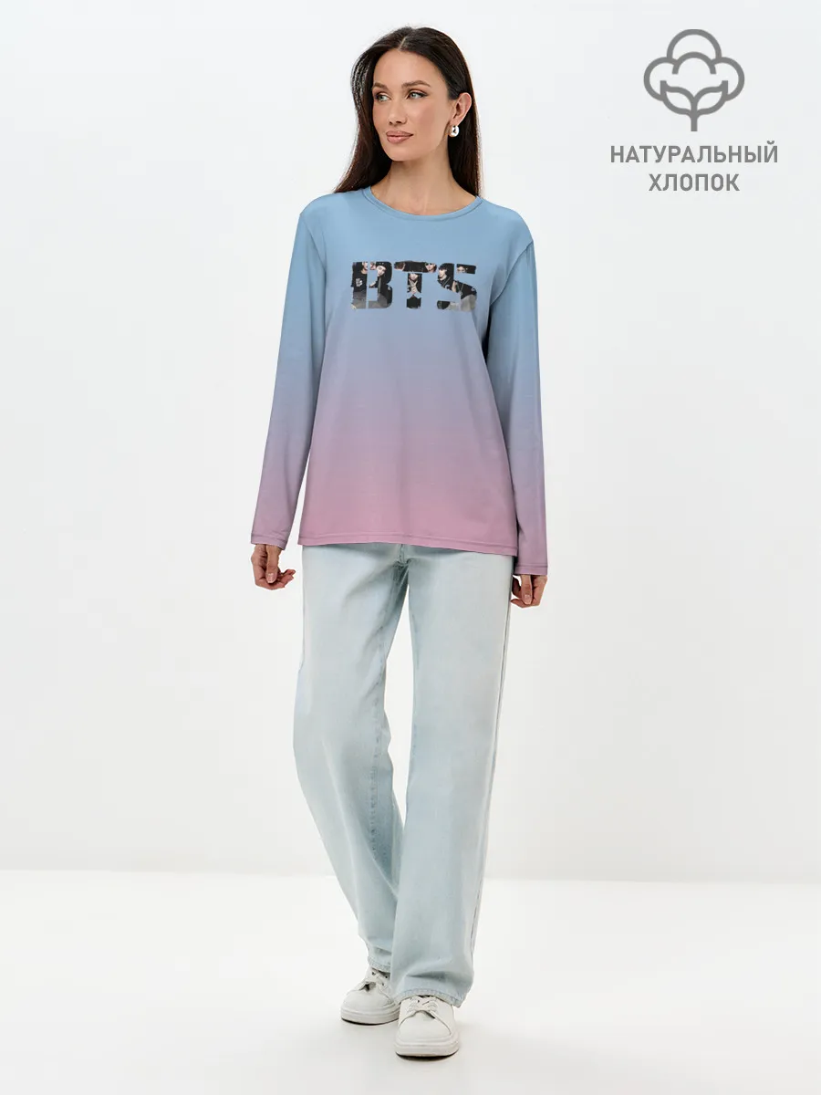 Лонгслив женский. Хлопок / BTS
