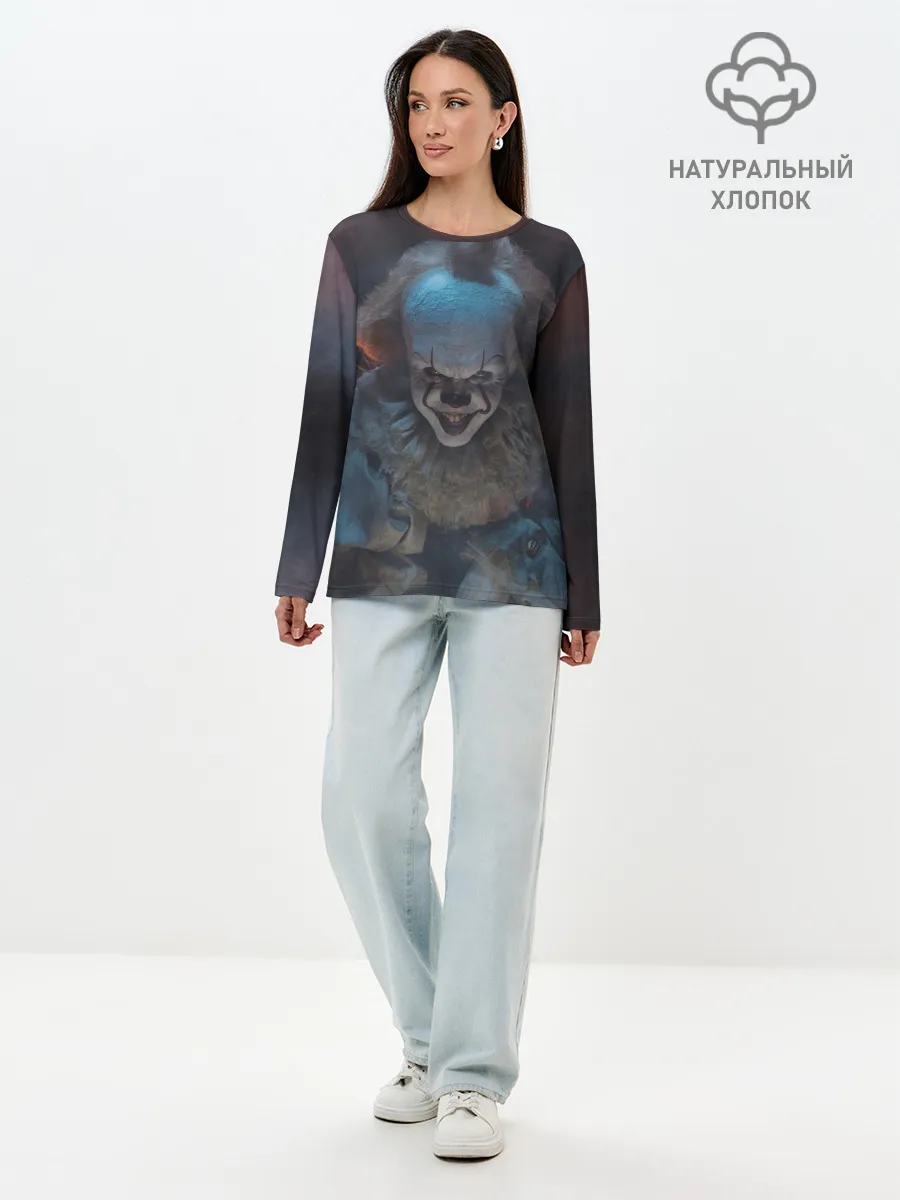 Лонгслив женский. Хлопок / Evil Pennywise