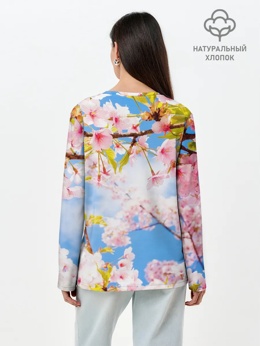 Лонгслив женский. Хлопок / Сакура