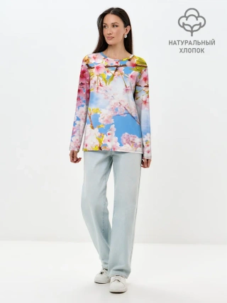 Лонгслив женский. Хлопок / Сакура