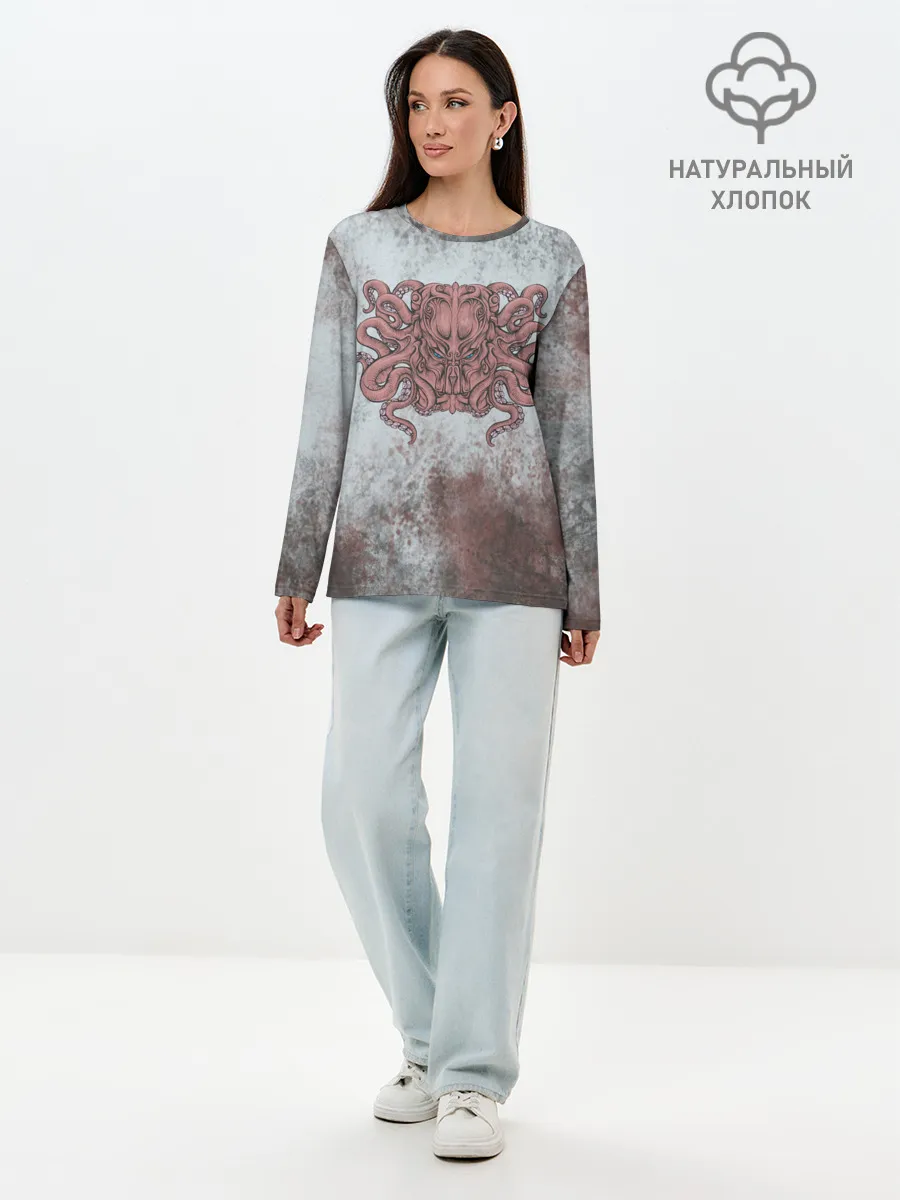 Лонгслив женский. Хлопок / Ктулху | Cthulhu