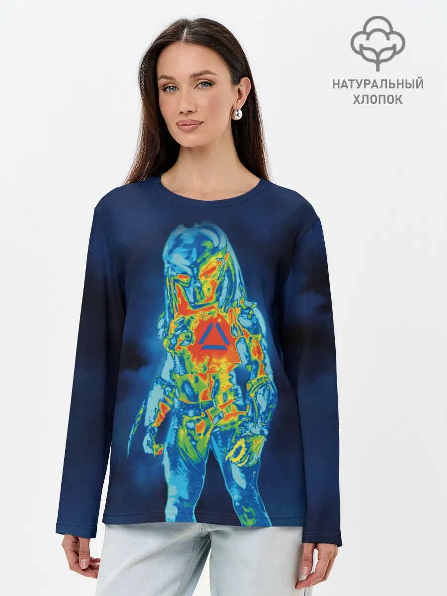 Лонгслив женский. Хлопок / PREDATOR