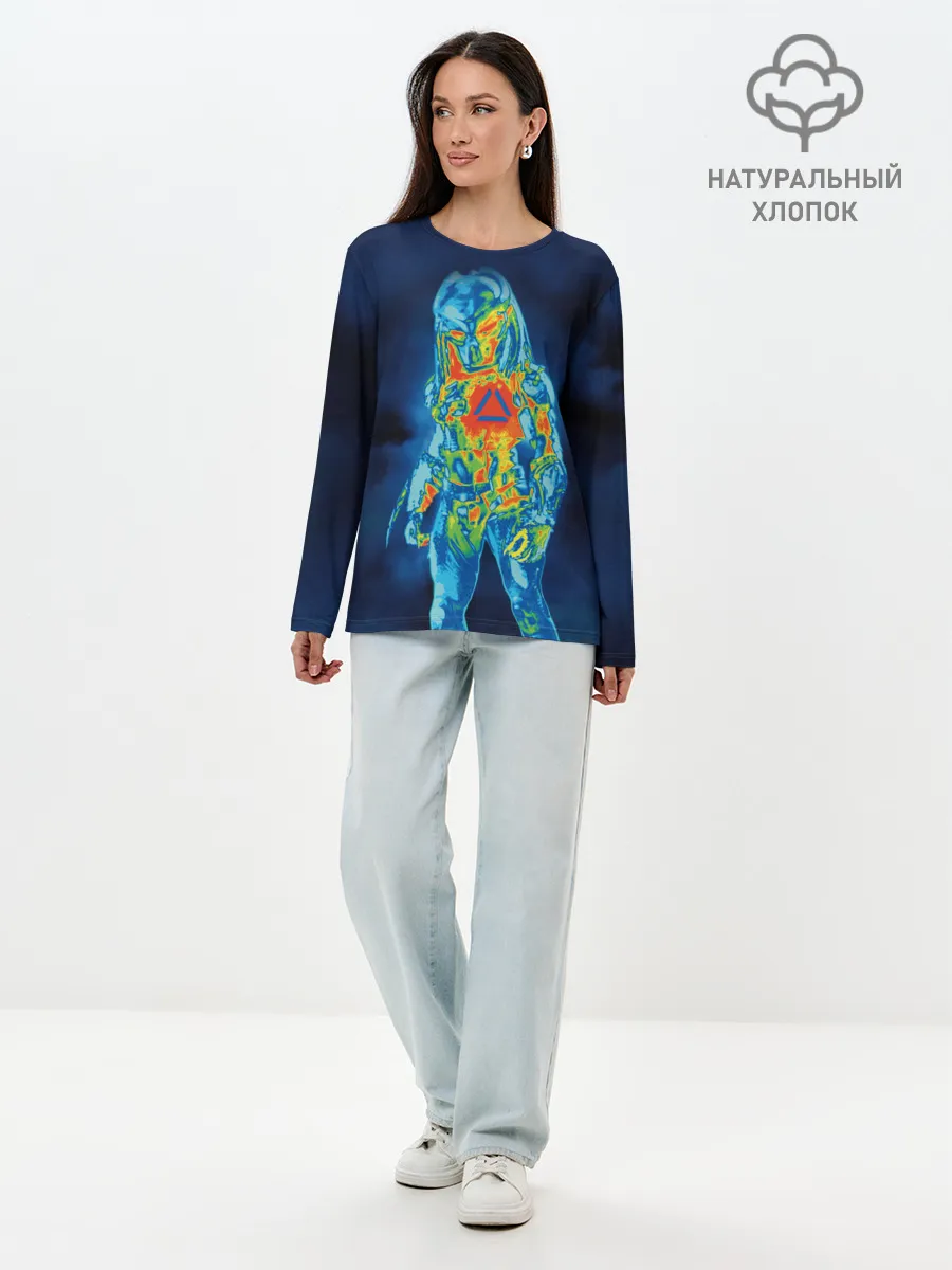 Лонгслив женский. Хлопок / PREDATOR