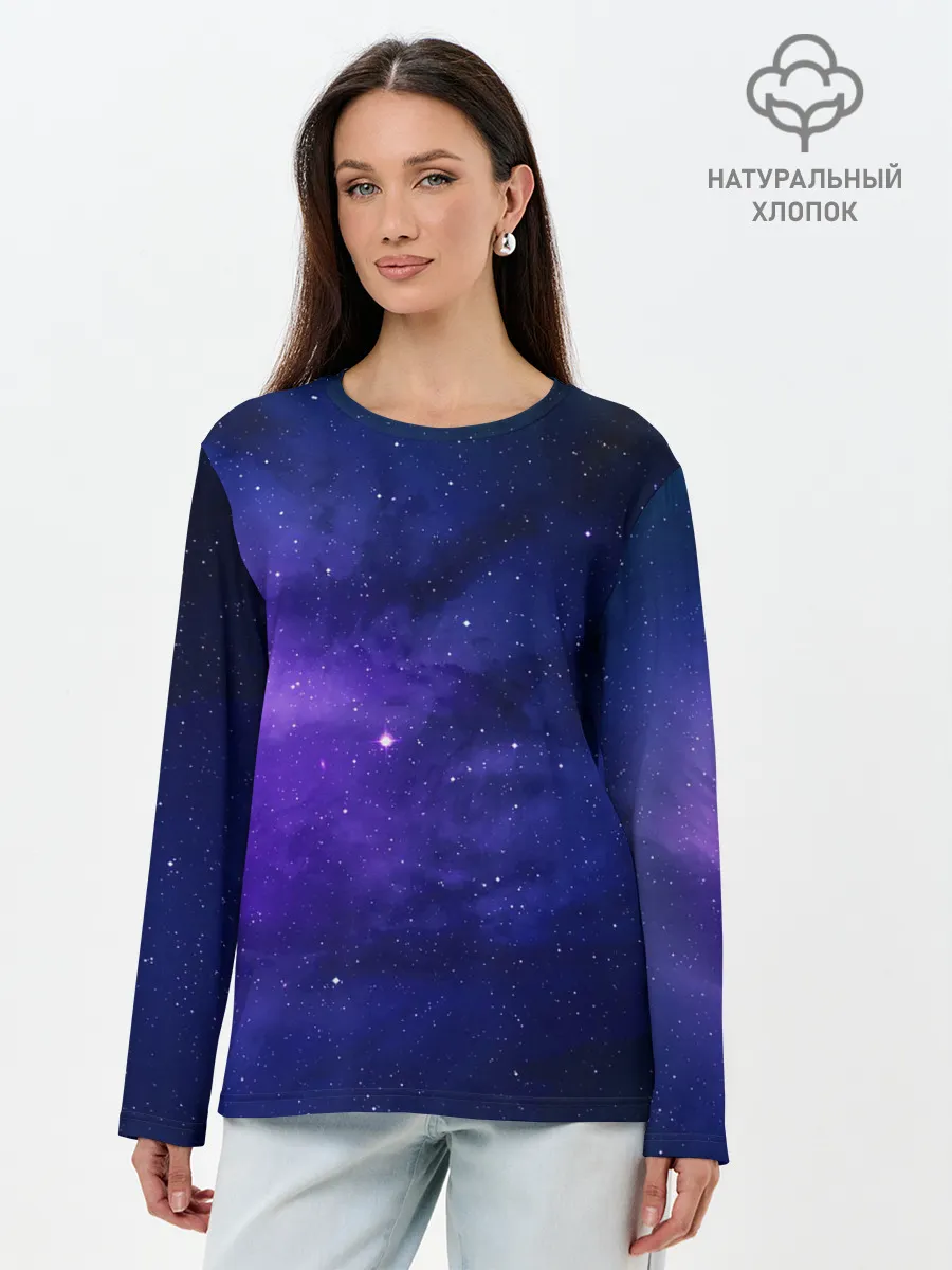 Лонгслив женский. Хлопок / КОСМОС