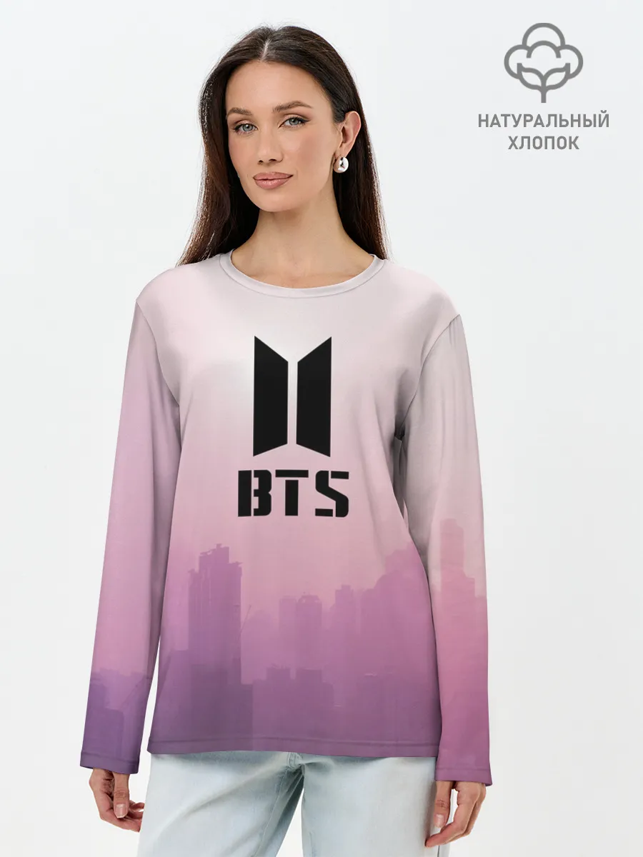 Лонгслив женский. Хлопок / BTS