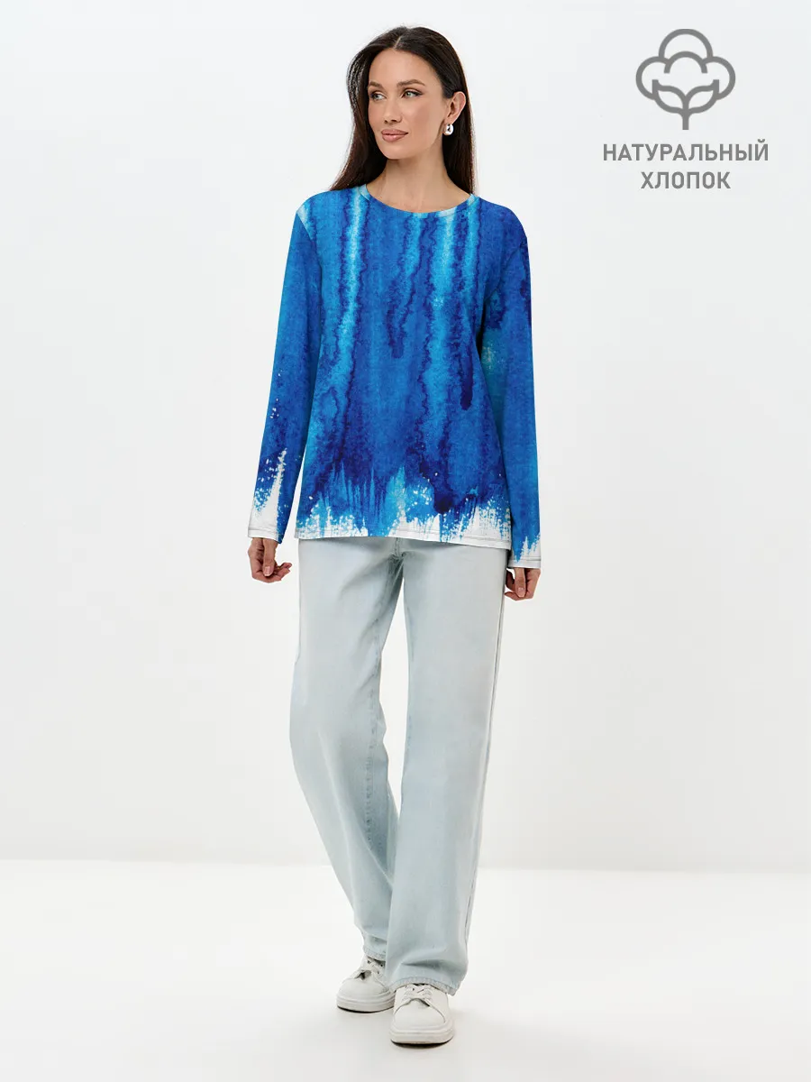 Лонгслив женский. Хлопок / Будь в потоке