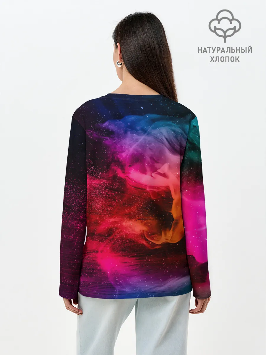 Лонгслив женский. Хлопок / ЦВЕТНОЙ ДЫМ