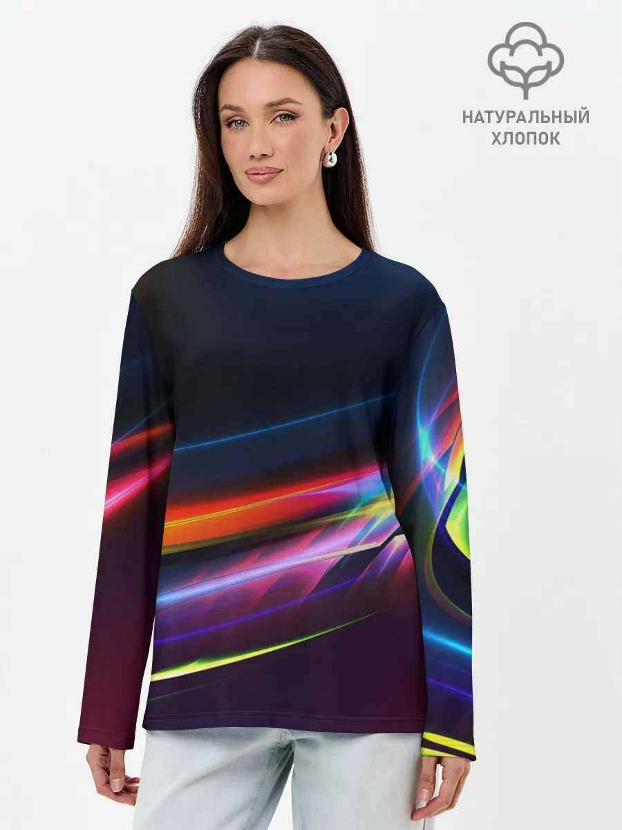 Лонгслив женский. Хлопок / NEON STRIPES