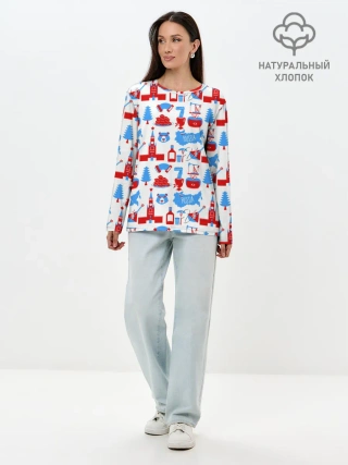 Лонгслив женский. Хлопок / РОССИЯ УЗОР