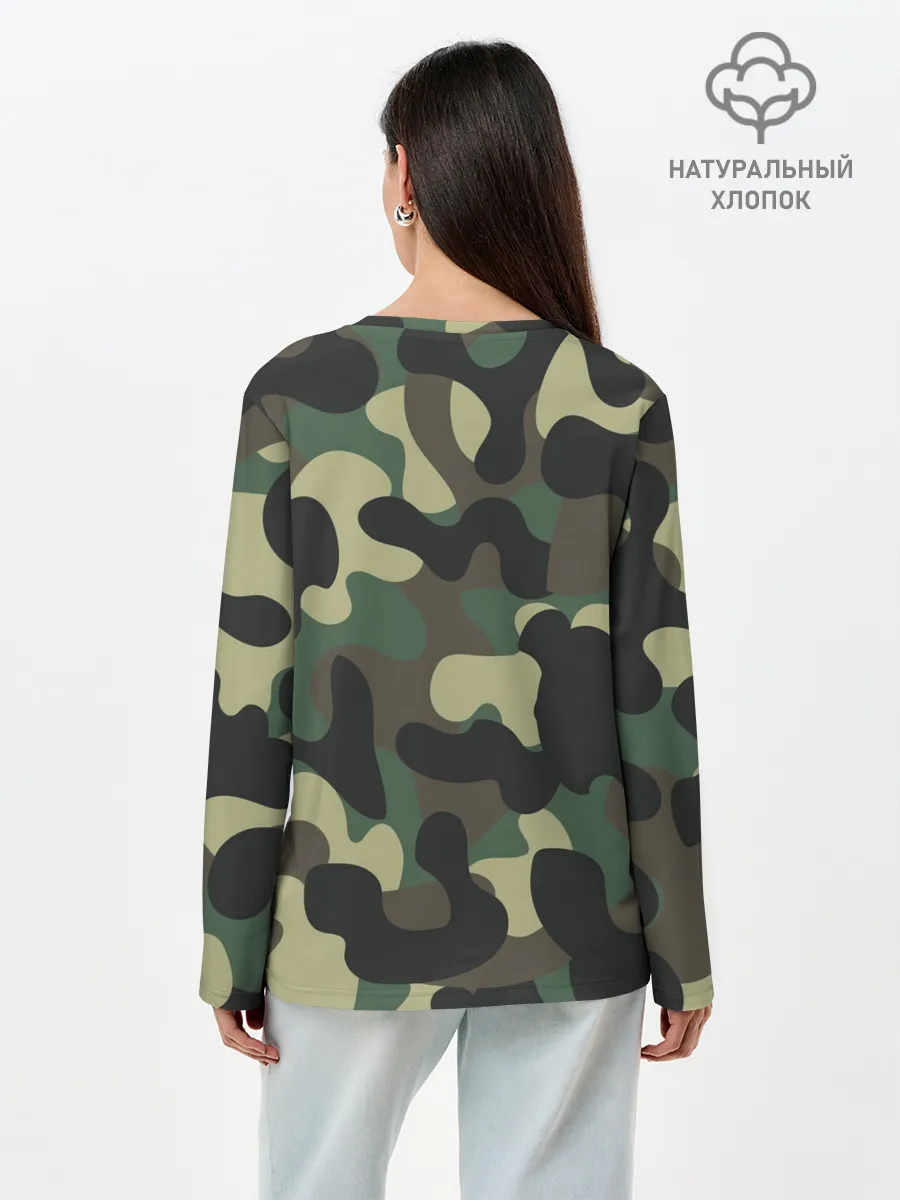 Лонгслив женский. Хлопок / КАМУФЛЯЖ