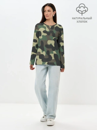 Лонгслив женский. Хлопок / КАМУФЛЯЖ