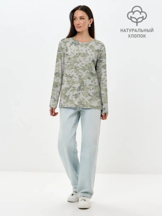 Лонгслив женский. Хлопок / КАМУФЛЯЖ