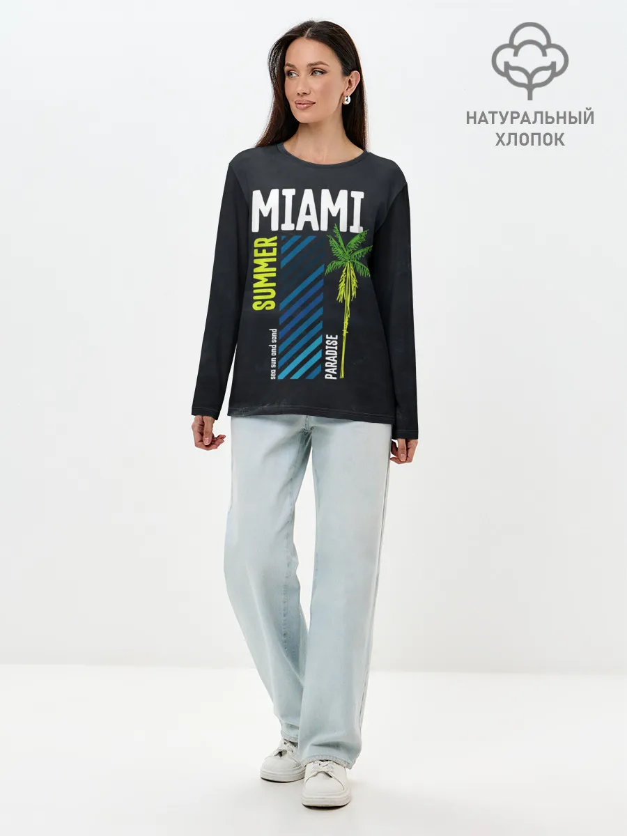 Лонгслив женский. Хлопок / Summer Miami