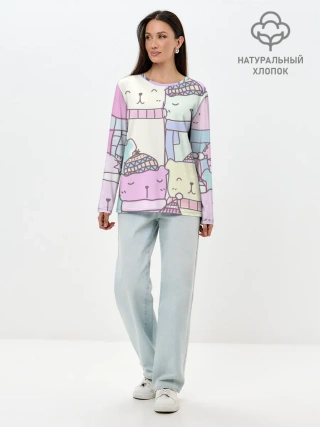 Лонгслив женский. Хлопок / Каваи