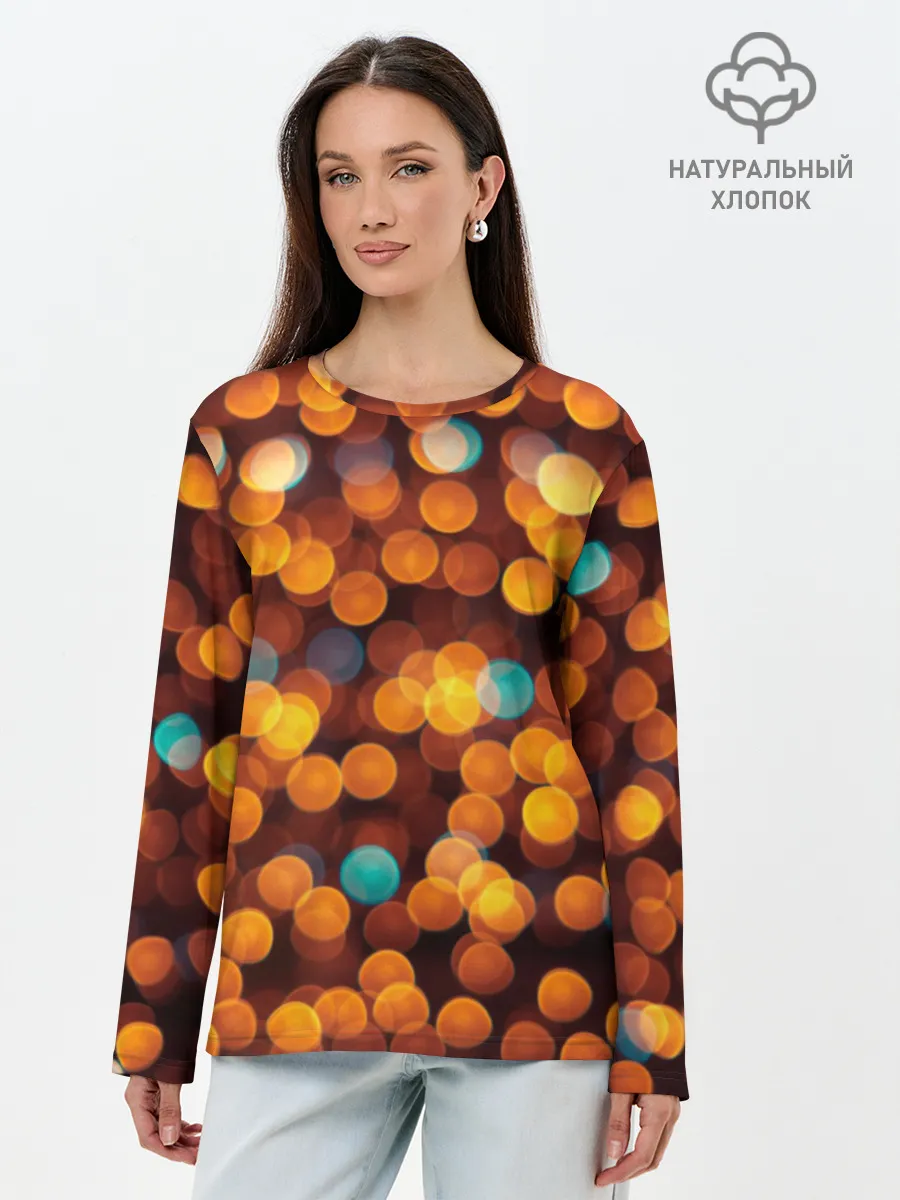 Лонгслив женский. Хлопок / Боке