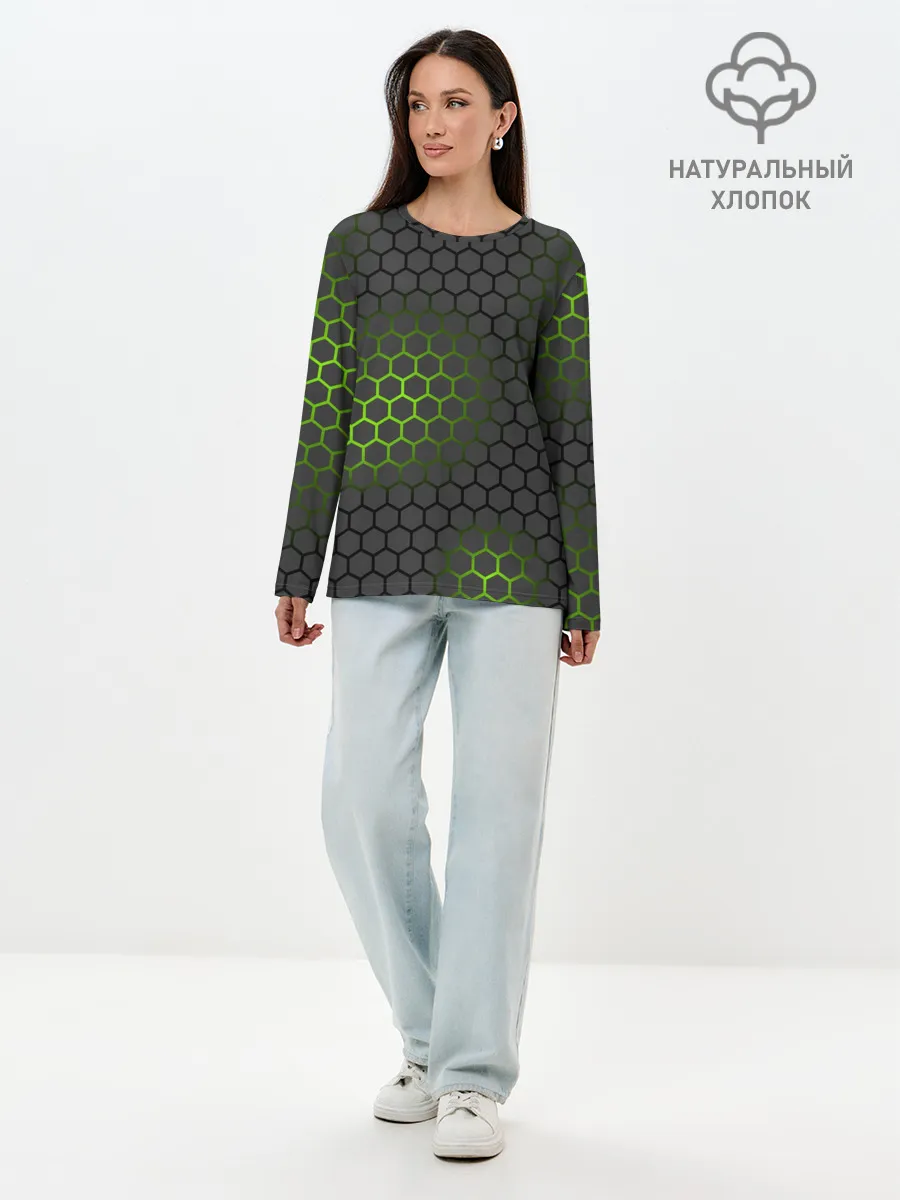 Лонгслив женский. Хлопок / Ядерный реактор