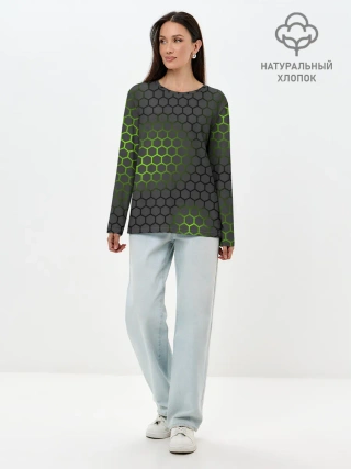 Лонгслив женский. Хлопок / Ядерный реактор