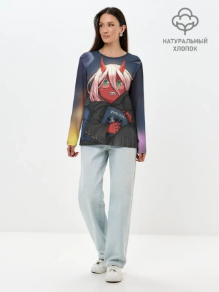 Лонгслив женский. Хлопок / ноль два боится