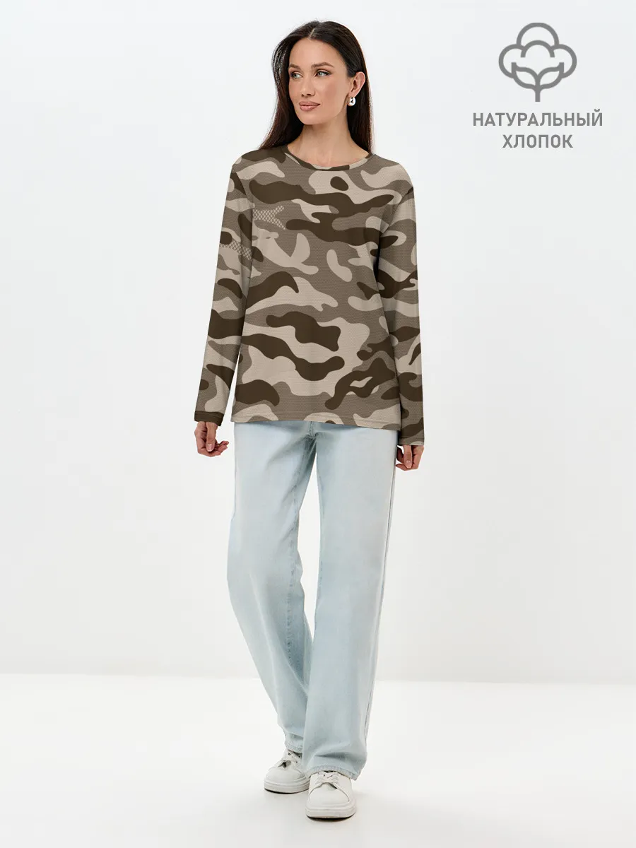 Лонгслив женский. Хлопок / КАМУФЛЯЖ
