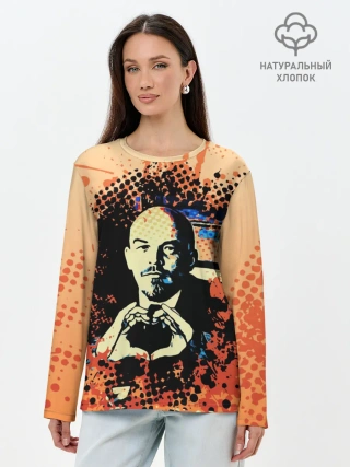 Лонгслив женский. Хлопок / Ленин