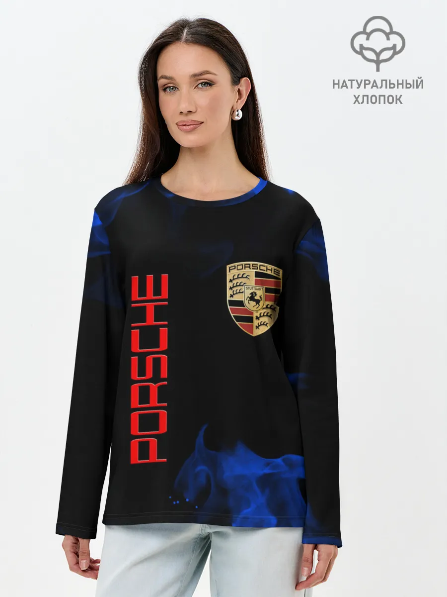 Лонгслив женский. Хлопок / porsche