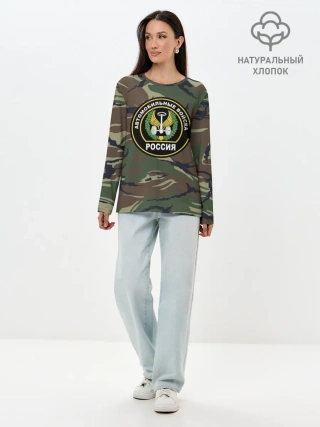 Лонгслив женский. Хлопок / Автомобильные войска камуфляж