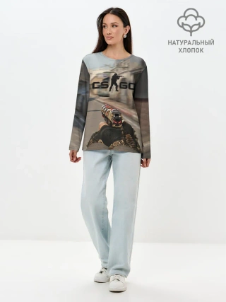 Лонгслив женский. Хлопок / CS:GO - Ominous Look | Зловещий взгляд