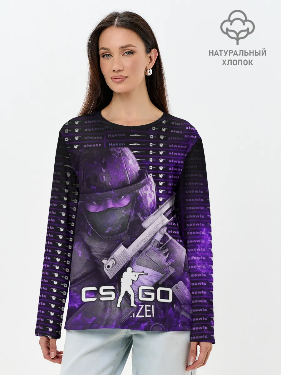Лонгслив женский. Хлопок / CS:GO
