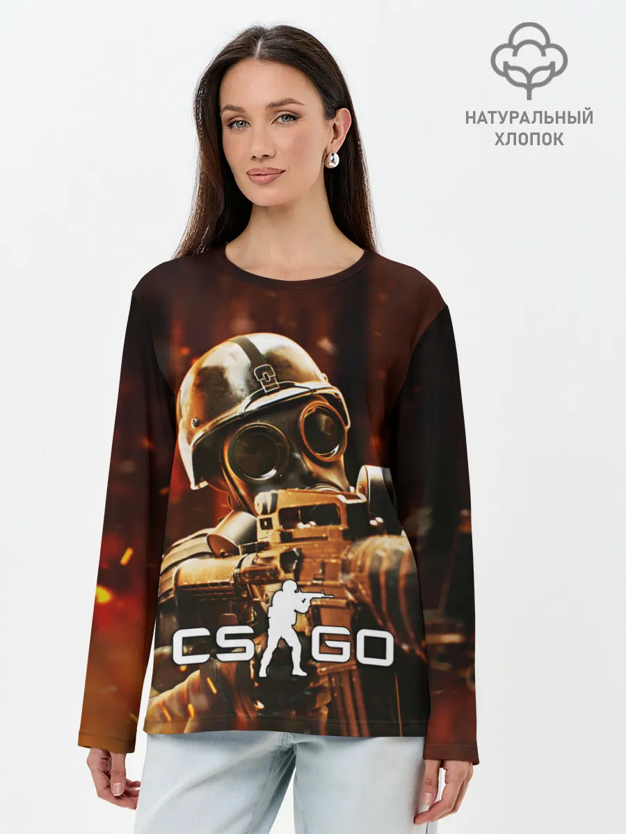 Лонгслив женский. Хлопок / CS:GO