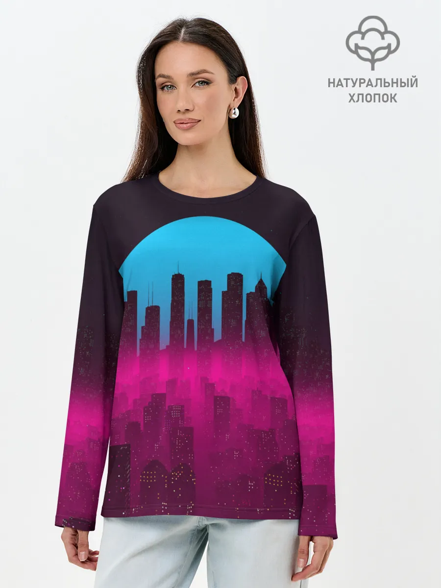 Лонгслив женский. Хлопок / НЕОНОВЫЙ ГОРОД