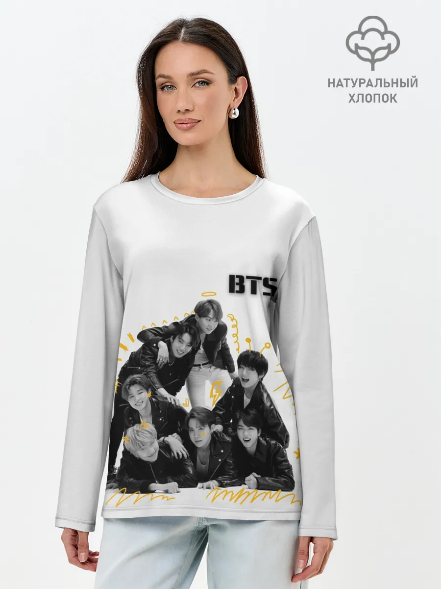 Лонгслив женский. Хлопок / BTS