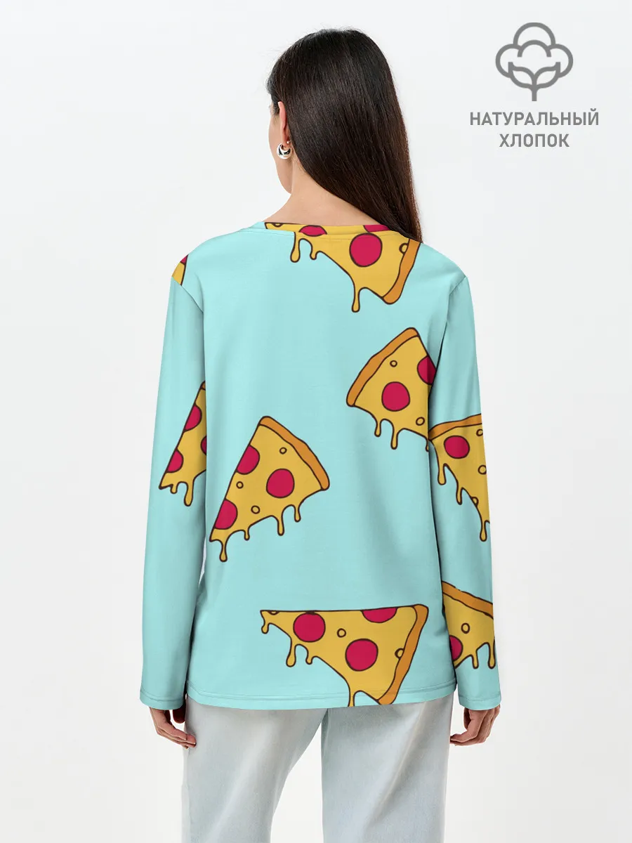 Лонгслив женский. Хлопок / Ароматная пицца