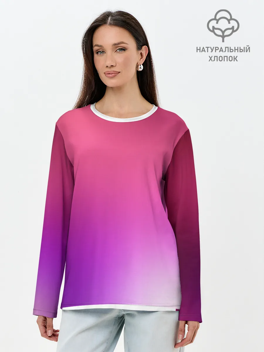 Лонгслив женский. Хлопок / Нежный цвет