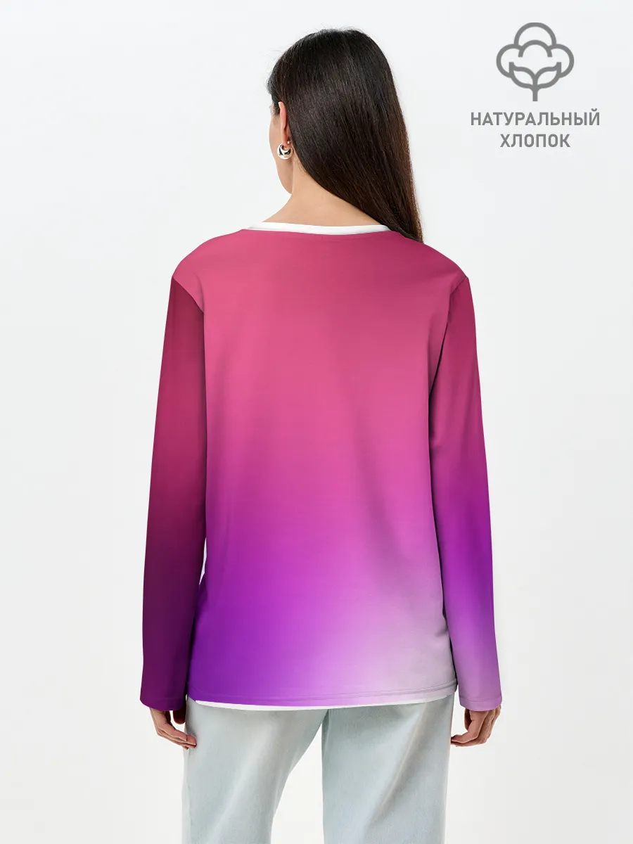 Лонгслив женский. Хлопок / Нежный цвет