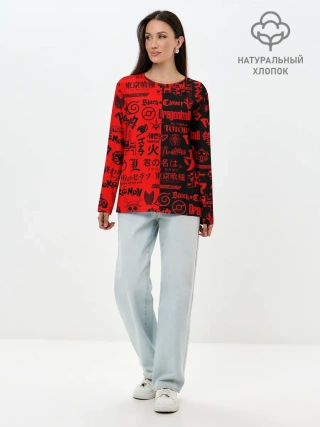 Лонгслив женский. Хлопок / ЛОГОТИПЫ АНИМЕ