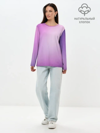 Лонгслив женский. Хлопок / Нежный фиолет