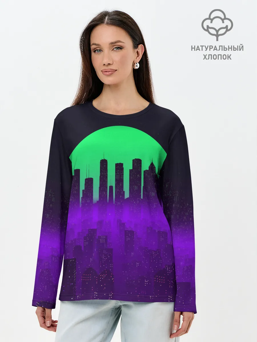 Лонгслив женский. Хлопок / НЕОНОВЫЙ ГОРОД