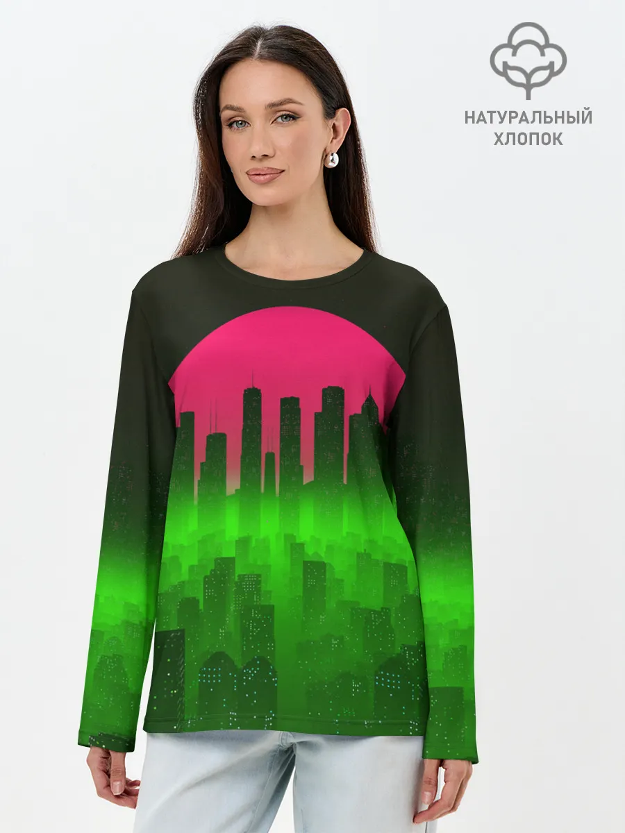 Лонгслив женский. Хлопок / НЕОНОВЫЙ ГОРОД