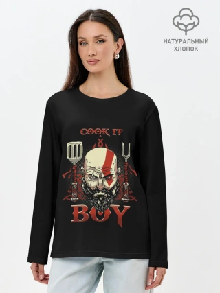 Лонгслив женский. Хлопок / God of War. Cook it Boy