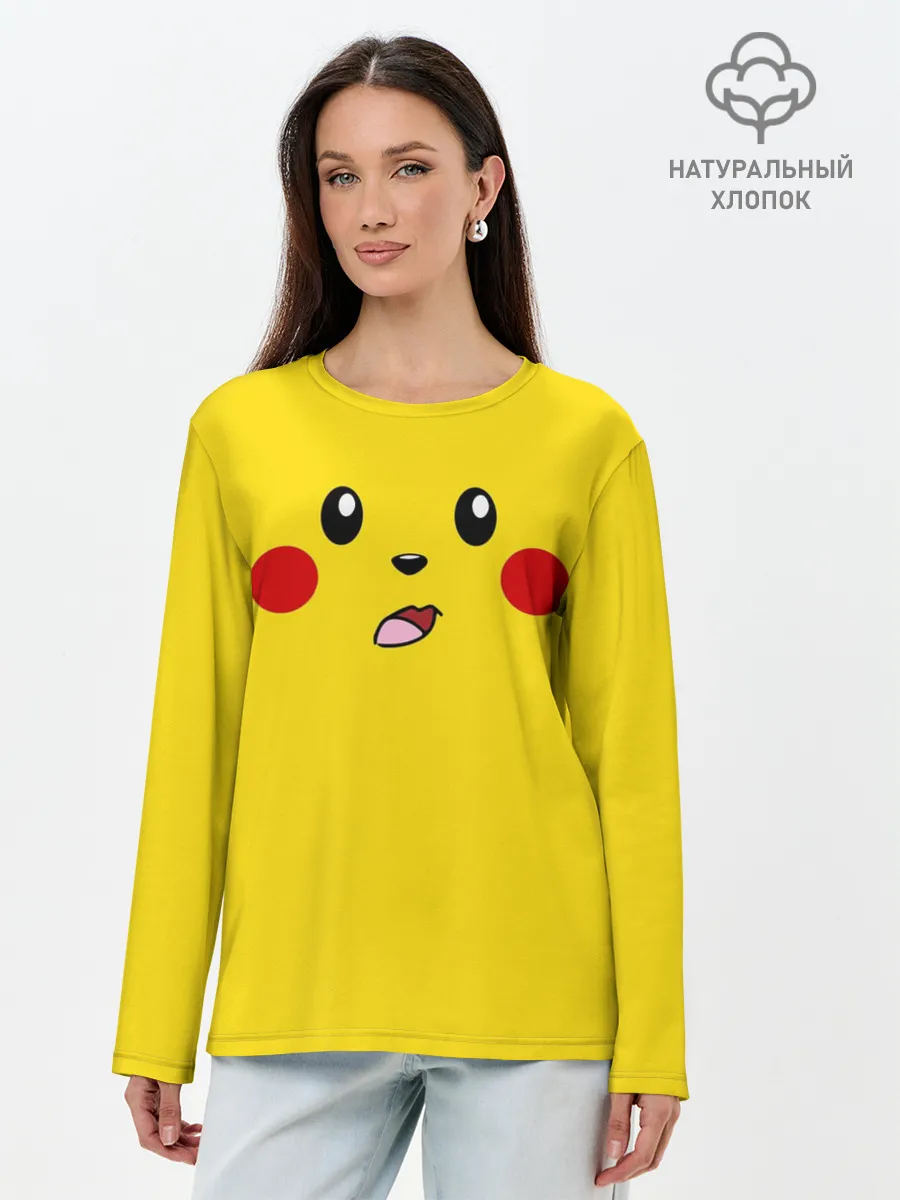 Лонгслив женский. Хлопок / ПИКАЧУ
