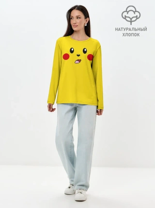 Лонгслив женский. Хлопок / ПИКАЧУ