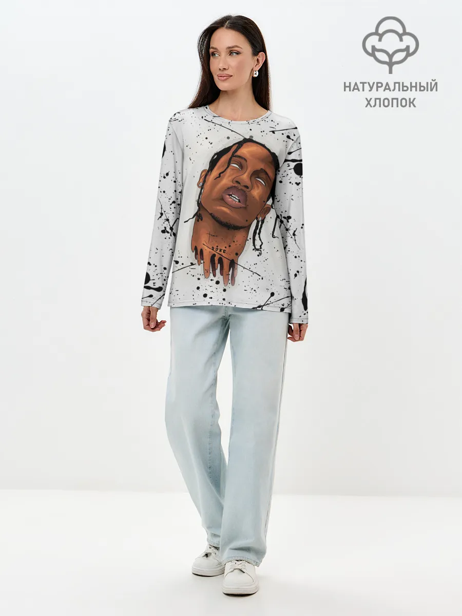 Лонгслив женский. Хлопок / TRAVIS SCOTT