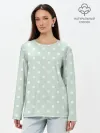 Лонгслив женский. Хлопок / белый горох