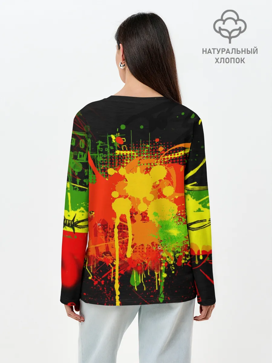 Лонгслив женский. Хлопок / Боб Марли