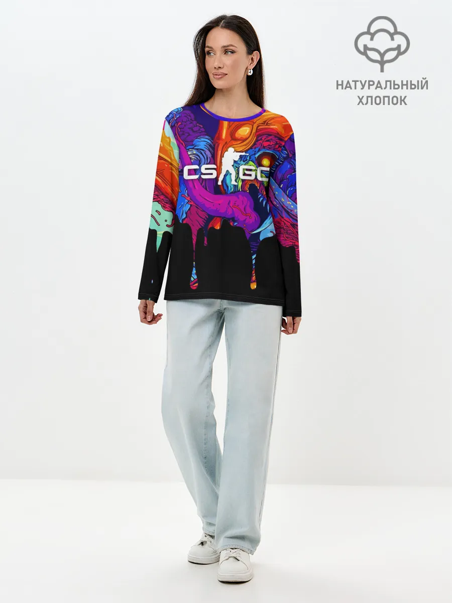 Лонгслив женский. Хлопок / CS GO HYPER BEAST