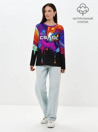 Лонгслив женский. Хлопок / CS GO HYPER BEAST