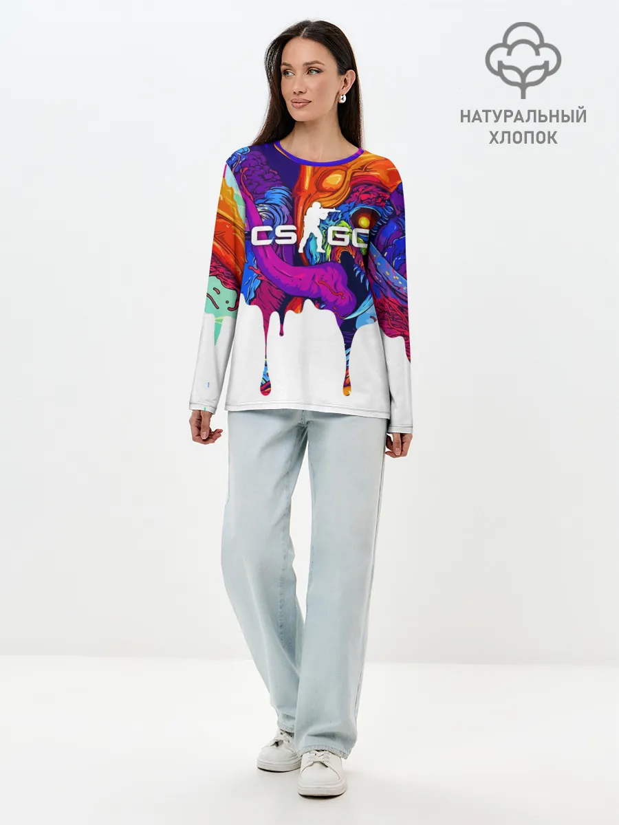Лонгслив женский. Хлопок / CS GO HYPER BEAST